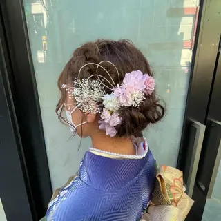 ロング カラー ヘアアレンジ 松永 梨央のヘアスタイル