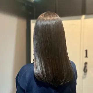 セミロング カラー 縮毛矯正+モテカラー 🎀✨MIHOのヘアスタイル