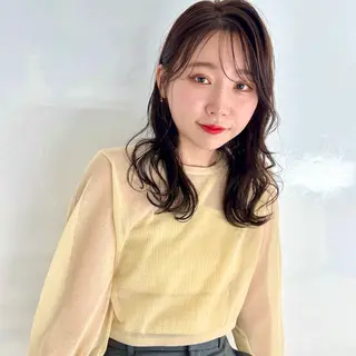 セミロング カラー パーマ ヘアアレンジ トレンドヘア🩶 艶髪🩶yoshiのヘアスタイル