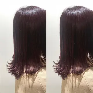 ミディアム カラー 小栗 麻衣のヘアスタイル