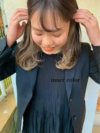 ミディアム カラー 透明感カラー👑 井上美乃里のヘアスタイル