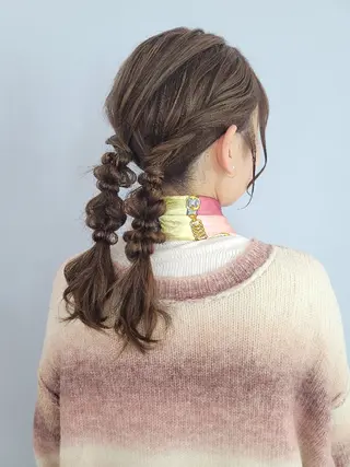セミロング ヘアアレンジ 渥美 寿美翔のヘアスタイル