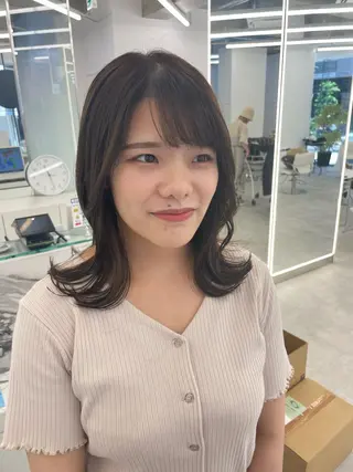 セミロング カラー ヘアアレンジ 【Sweep】おじま のぞみのヘアスタイル
