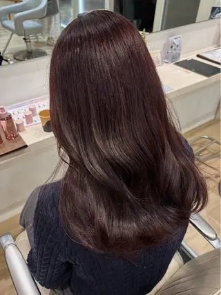 ロング カラー 赤み消しカラー/ レイヤー/柳澤優名のヘアスタイル