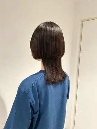 ミディアム カラー スキバサミを使わない カット🌼唯🌼のヘアスタイル