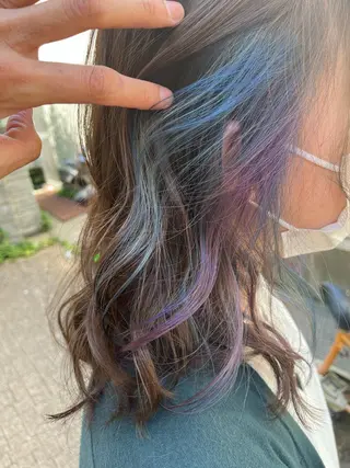 セミロング カラー 原宿サロン代表 デザインカラー伊藤卓のヘアスタイル