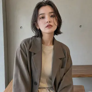 ミディアム カラー 一ノ瀬 暁のヘアスタイル