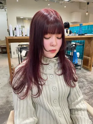 ロング カラー 竹内 柚子のヘアスタイル