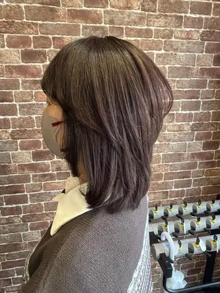 ミディアム カラー パーマ ヘアアレンジ メンズ キッズ ネイル マツエク・マツパ アイブロウ 久木原 ゆりのヘアスタイル