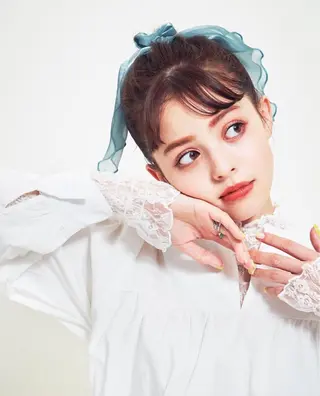 セミロング カラー ヘアアレンジ takebuchi harukaのヘアスタイル