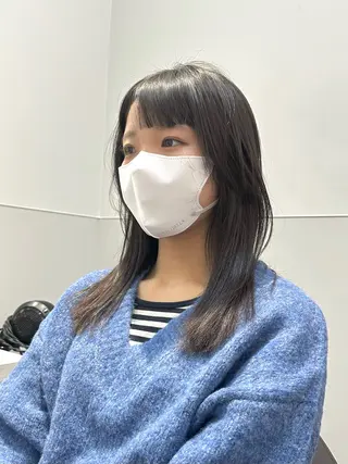 ミディアム カラー パーマ ヘアアレンジ メンズ 切りっぱなしヘアボブ ミディアムヘアRYOのヘアスタイル