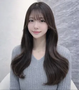 ロング カラー 🖤kana/艶髪/ 韓国風暗髪カラー🖤のヘアスタイル