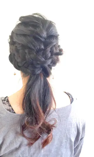 ミディアム セミロング ロング ヘアアレンジ nike にけのヘアスタイル