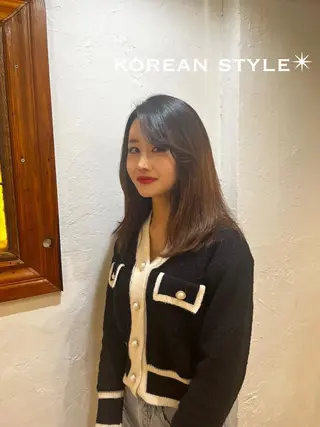 セミロング 本場の韓国ヘア 🇰🇷チ・ヨンジュのヘアスタイル