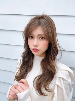 セミロング 韓国風ヘア✻透明感 カラー✻yukaのヘアスタイル