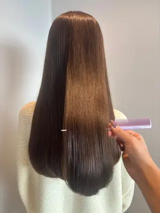 ロング カラー 髪質改善カラー ベージュ🤎YUMEのヘアスタイル