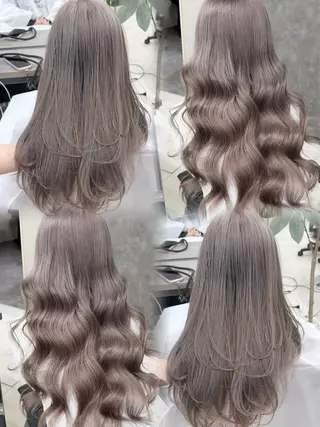 ロング カラー ミルクティー・ピンク 甘モテカラー/emaのヘアスタイル