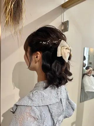 ミディアム ヘアアレンジ 🌼花屋併設🌼 木下奈々望のヘアスタイル