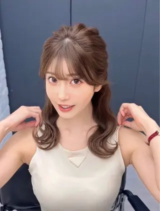 セミロング カラー パーマ ヘアアレンジ 韓国ヘア×2way 🇰🇷和知拓郎のヘアスタイル