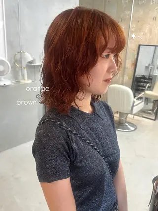 ミディアム カラー 暖色カラー/レイヤー 🌙 オノユリカのヘアスタイル