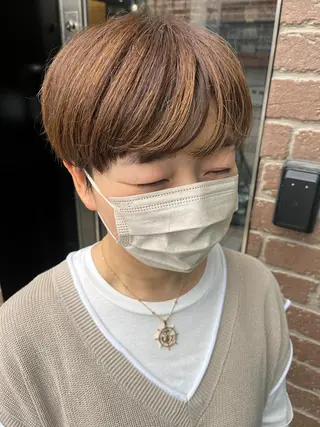 ミディアム カラー パーマ ヘアアレンジ メンズ キッズ ネイル マツエク・マツパ アイブロウ 久木原 ゆりのヘアスタイル