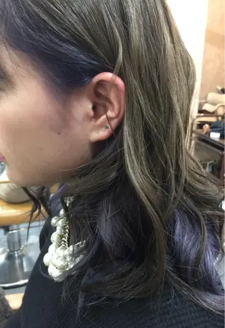 ミディアム メンズスタイル バレイヤージュ　齋藤のヘアスタイル