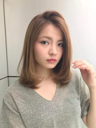ミディアム カラー パーマ ヘアアレンジ 髪質改善/縮毛矯正/ ボブ/店長/槌矢圭悟のヘアスタイル