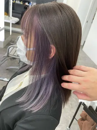 セミロング 韓国風レイヤー ハイトーンRYOTAのヘアスタイル