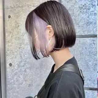 ショート カラー 癖毛救済✂️ボブ /髪質改善ストレートのヘアスタイル