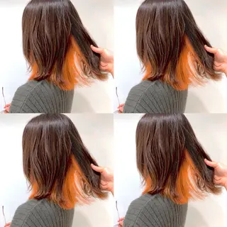 ミディアム カラー ウルフカット ハッシュカット/七海のヘアスタイル
