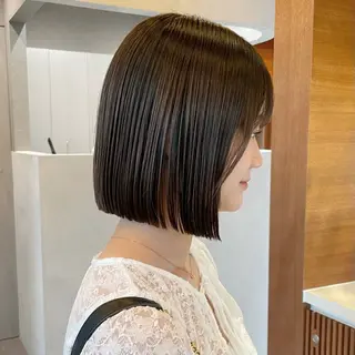 ショート ボブ/縮毛矯正/レイ ヤー♡Natsukiのヘアスタイル