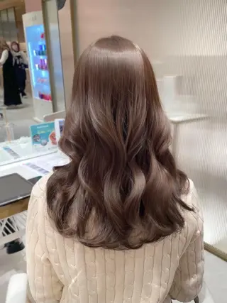 セミロング カラー ヘアアレンジ 🤎小顔レイヤー /ベージュ🤎友香のヘアスタイル