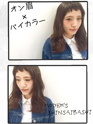 セミロング カラー ハイトーン×髪質改善 KENTAのヘアスタイル