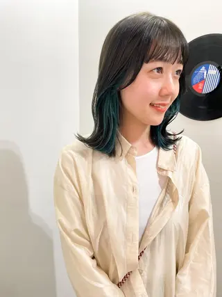ミディアム カラー パーマ 💖美髪矯正💖 辻未侑のヘアスタイル