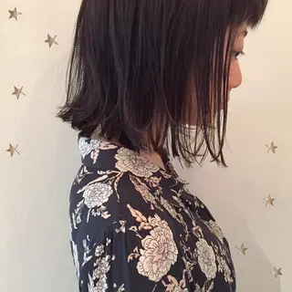 ミディアム カラー 市川 千夏のヘアスタイル