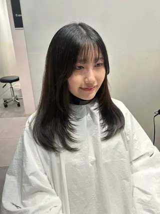 セミロング 🤍垢抜け♡透明感 カラーmoeka🤍のヘアスタイル