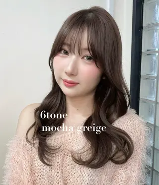 セミロング 🍑暖色／レイヤー／ 真希🎀のヘアスタイル