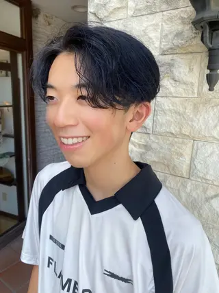 カラー メンズ 垢抜けパーマ/ 毎朝1分セット/こんのヘアスタイル