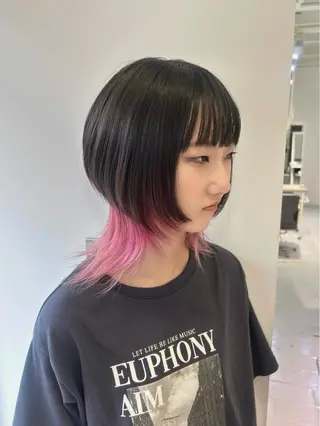 ミディアム カラー レイヤーカット⛓ hina🩶のヘアスタイル