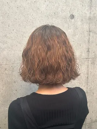ミディアム パーマ 青山 里帆のヘアスタイル