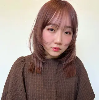 ミディアム カラー 🧡MOMONE🧡 【Loem】のヘアスタイル