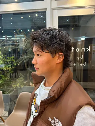 パーマ メンズ 明津 桜空のヘアスタイル