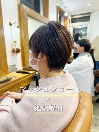 ショート カラー 👑銀座ショート/ 絶壁補正/金子涼👑のヘアスタイル