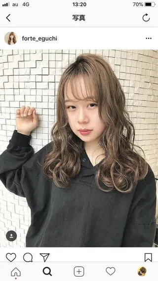 ロング ヘアアレンジ レイヤーカット✖️ 柔らかベージュカラーのヘアスタイル