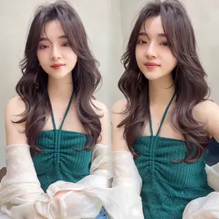 ロング カラー 韓国ヘア/髪質改善/ レイヤー/ブラウンのヘアスタイル