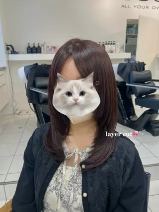 セミロング カラー 𝐇𝐚𝐧𝐚 /モデル募集中🎀のヘアスタイル