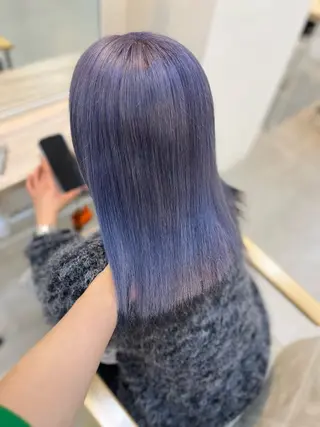 ミディアム カラー Lamp 柏 山口 か乃 ブリーチカラーのヘアスタイル