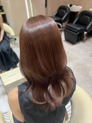 セミロング カラー 顔周りカット/ 透明感カラー/ユナのヘアスタイル