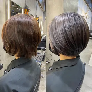 ショート カラー 透明感カラー🌿 グレージュ🐺陽介のヘアスタイル