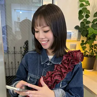 ミディアム カラー Yurika🕯️ 透明感カラー/ボブのヘアスタイル